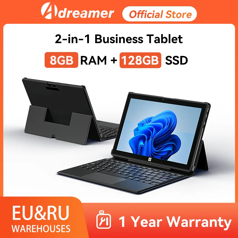 Dreamer 2-in-1 Touchscreen Desktop Tablet with Keyboard, Windows 10, Intel  N4020C, 10.1, PC, 8GB RAM, 128GB SSD - arab tech shop - عرب تيك